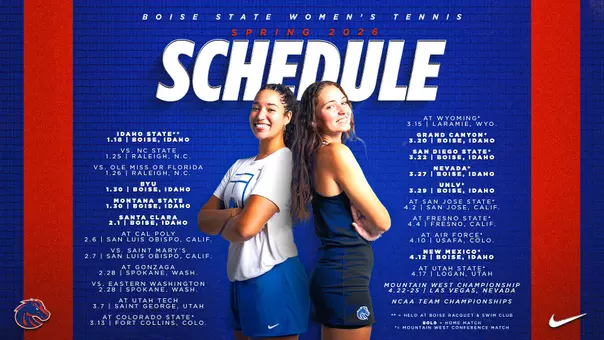 Boise State women's tennis schedule grahpic