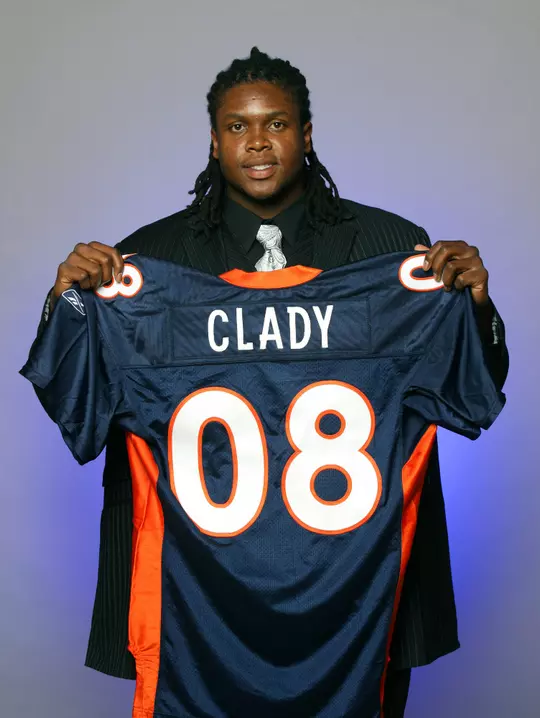 Ryan Clady with Broncos jersey at NFL Draft