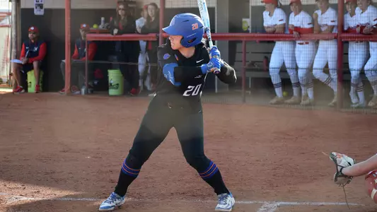 Brooklynn Pettis in the batter's box at Utah Tech, February 20, 2025