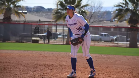 Makenzie Butt standing getting ready to field a ball defensively.