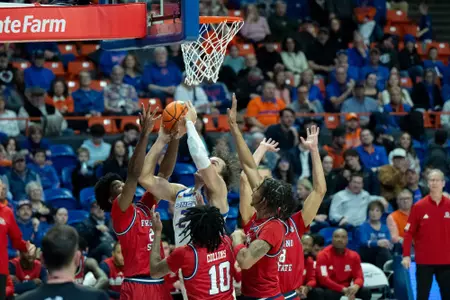 Tyson Degenhart going for a layup.