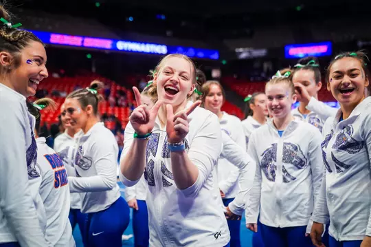 Elaina McGovern celebrating a win