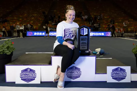 23 MAR 2024: The 2024 Mountain West Gymnastics Championship is held at the Dee Glen Smith Spectrum in Logan, UT. (Alysa Rubin/NCAA Photos)