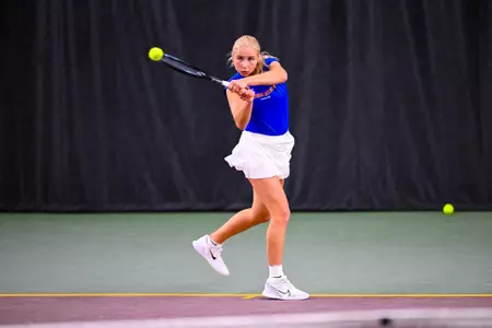 Zdena Safarova returning a shot against Minnesota