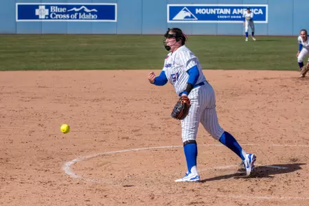 Julianne Rose throws a pitch against Nevada.