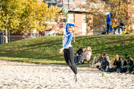Avery Allen serving the ball