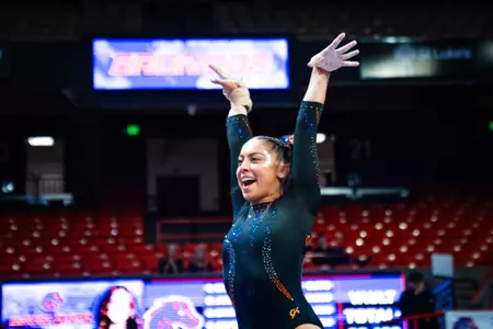 Emily Lopez saluting.