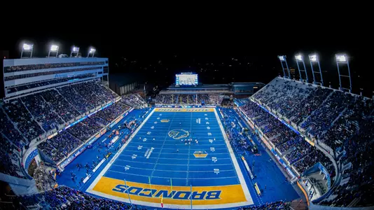 Albertsons Stadium from above during Nov. 9, 2025 game against Nevada