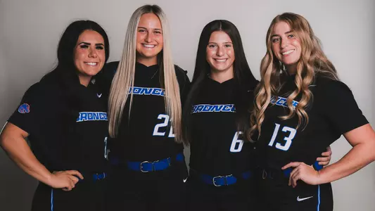 2025 Softball Seniors Posed (L to R): Brooklynn Pettis, Brook Thompson, Megan Lake, Mykenzie Hanna