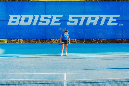 Paula Schaefer standing at the top of the court
