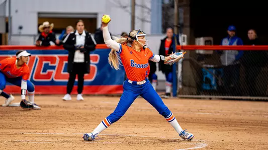 Olivia Bauer makes a pitch against Nevada.