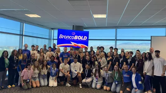 Group photo from BroncoBOLD HS Ambassador event