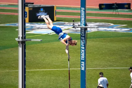Landon Helms pole vaulting