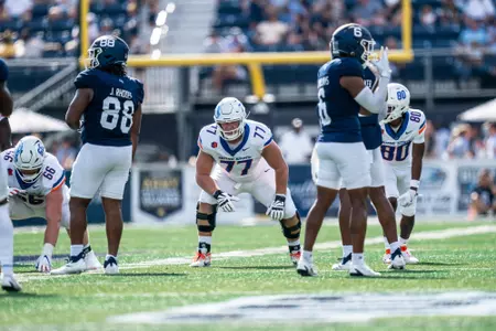 Kage Casey in offensive stance at Georgia Southern
