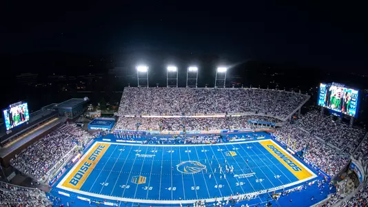 Albertsons Stadium from above during football game vs. Portland State