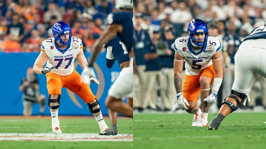 Kage Casey (left) and Jayden Virgin-Morgan (right) playing against Penn State in the 2024 Fiesta Bowl