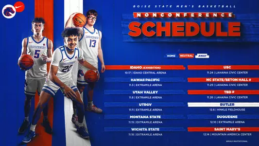 Boise State Men's Basketball Full Nonconference Schedule Graphic