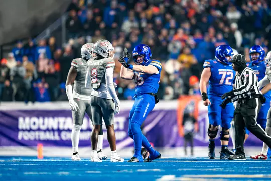 Boise State Football 2024 Mountain West Championship vs UNLV at Albertsons Stadium. Matt Lauter (85). Photo by Kenna Harbison
