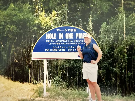 Kailin Downs after getting a hole in one