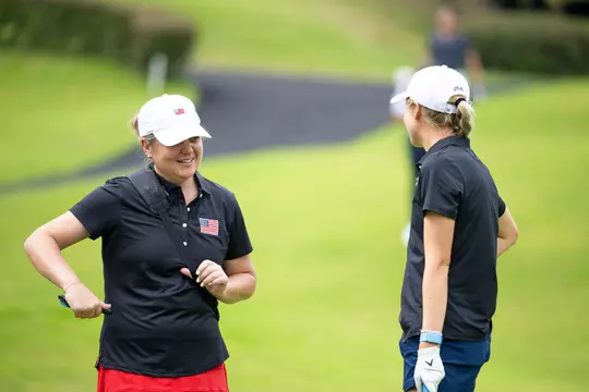 Kailin Downs coaching Team USA at Toyota Junior Golf Cup Junior Am