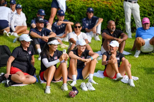 Team USA (Scarlett Schremmer, Nikki Oh, Gianna Clemente, Kailin Downs) at Toyota Junior Golf Cup