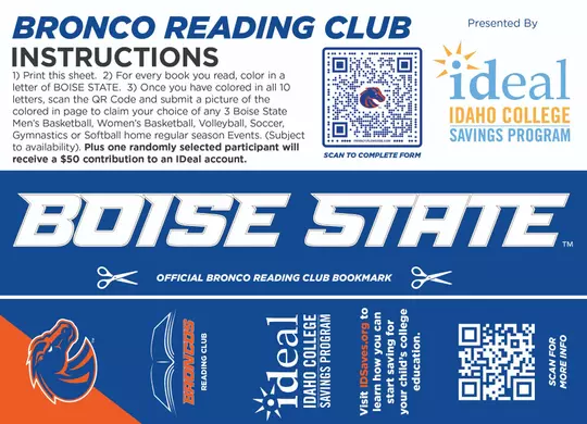 Bronco Reading Club 2025-26 Instructions, Rules and Bookmark!