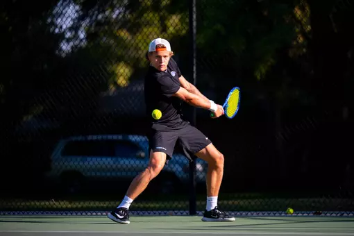 Adam Duda returns a shot during the Dar Walters Classic in Boise.