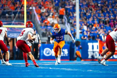 Marco Notarainni blitzing against Eastern Washington