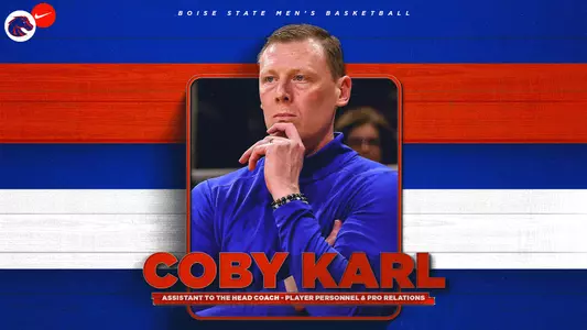 Men's Basketball hiring Coby Karl graphic