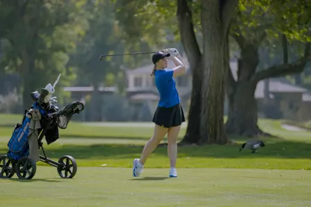 Jaime Hards finishing her swing