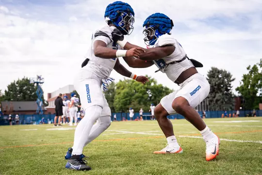 Boise State Football 2025 Practice No. 10 at DeCherieux Field. Photo by Kenna Harbison