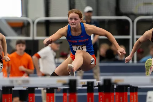 Emily Stefan hurdling