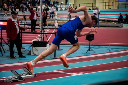 Trevor Cogley starting off the block