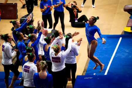 Gymnastics Celebration at home opener on Jan. 30, 2026