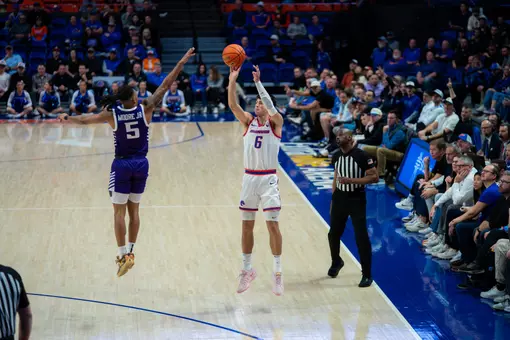 Pearson Carmichael shooting a three pointer