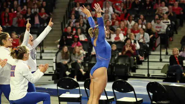 Julia Krzywanski finishing her routine at Georgia