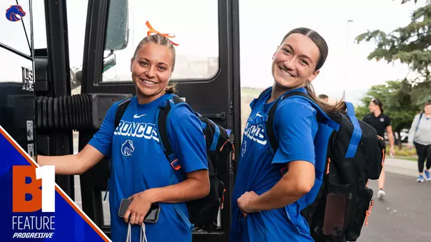 Bronco soccer players serve as peer mentors Jill Anderson and Olivia Collins