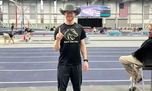 Landon Helms after breaking the heptathlon school record