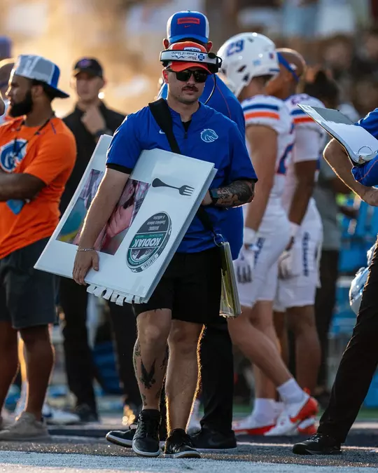 Easton Hudson on the sideline