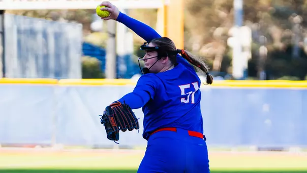 Julianne Rose delivers a pitch against FDU, Feb. 13, 2026.