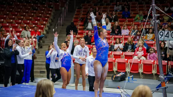 Carly Buell bars celebration