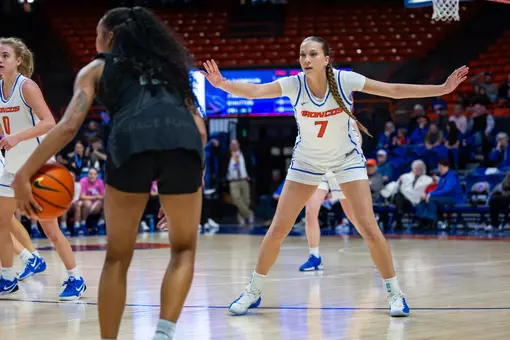 Izzie Harms defending