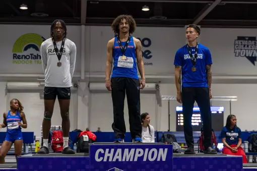 Raekwon Weatherspoon with his gold medal on the podium