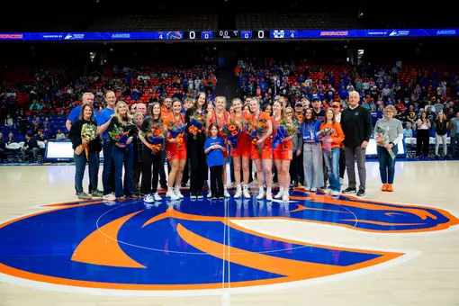 Boise State WBB seniors during their ceremony