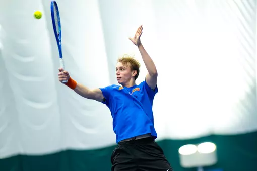 Lukas Velik rallying the ball back