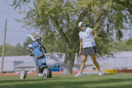 Teal Matsueda after drive during practice