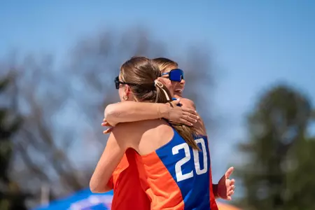 Ava Anderson and Addison Wolden hugging