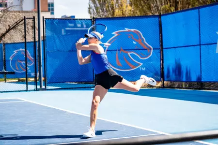 Zdena Safarova following through on a backhand shot