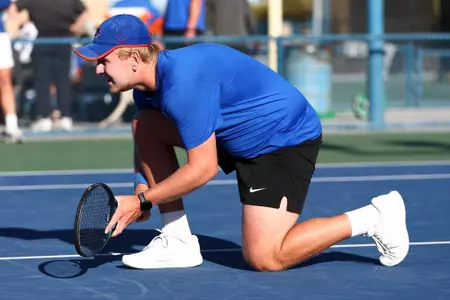 Filip Soderqvist waiting for the serve.