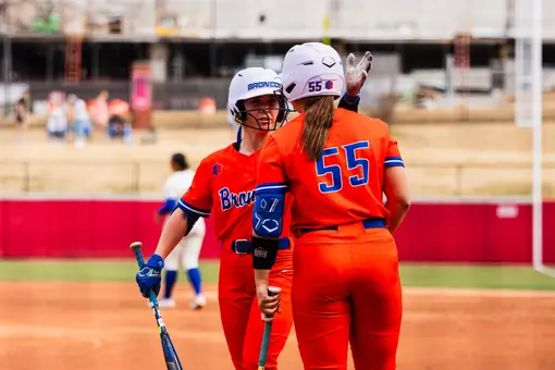 Quinn Southerland and Jorja Crider celebrate.